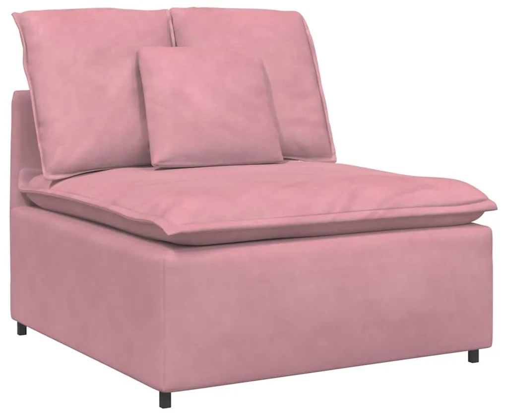 Sofá modular com almofadas rosa
