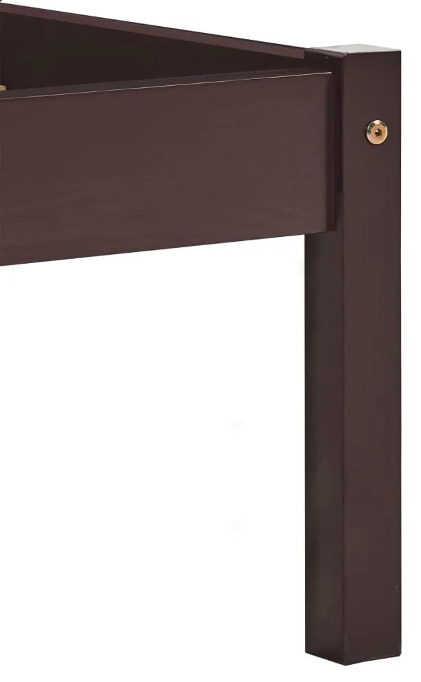 Estrutura de cama 140x200 cm pinho maciço castanho-escuro
