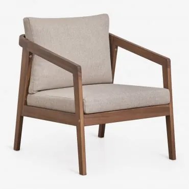 Poltrona De Jardim Em Madeira De Acácia Kaela Castanho-acácia Escuro & Tecido Castanho Avelã - Sklum