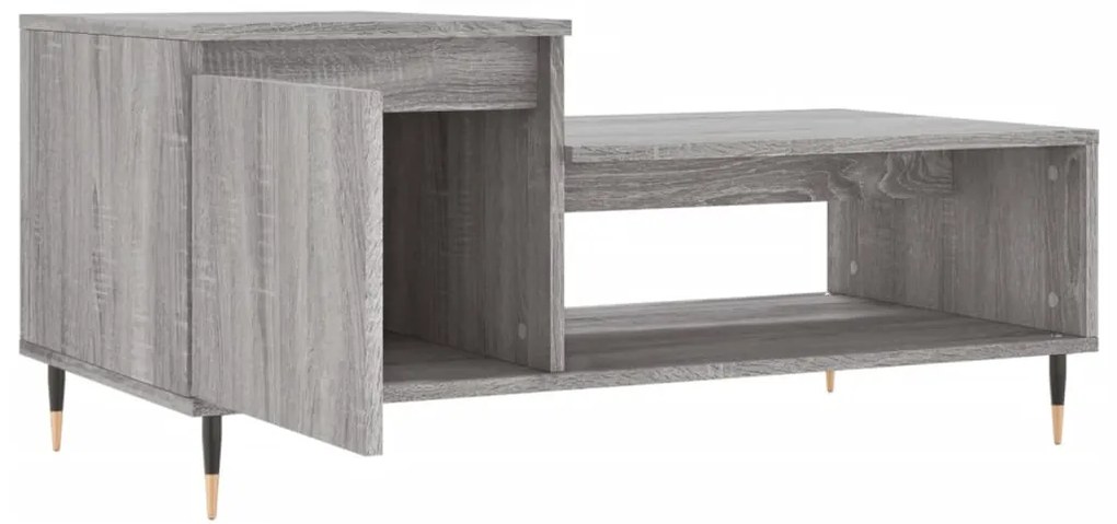 Mesa de centro 100x50x45 cm derivados madeira cinzento sonoma