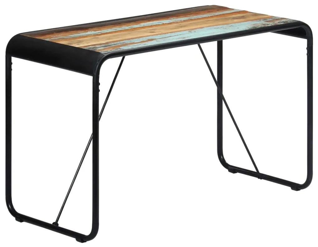 Mesa de jantar 118x60x76 cm madeira maciça recuperada