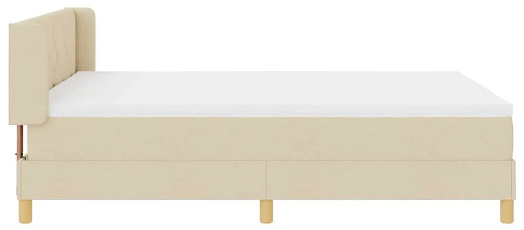 Cama Box com Colchão Creme, 140 x 190 cm, Tecido