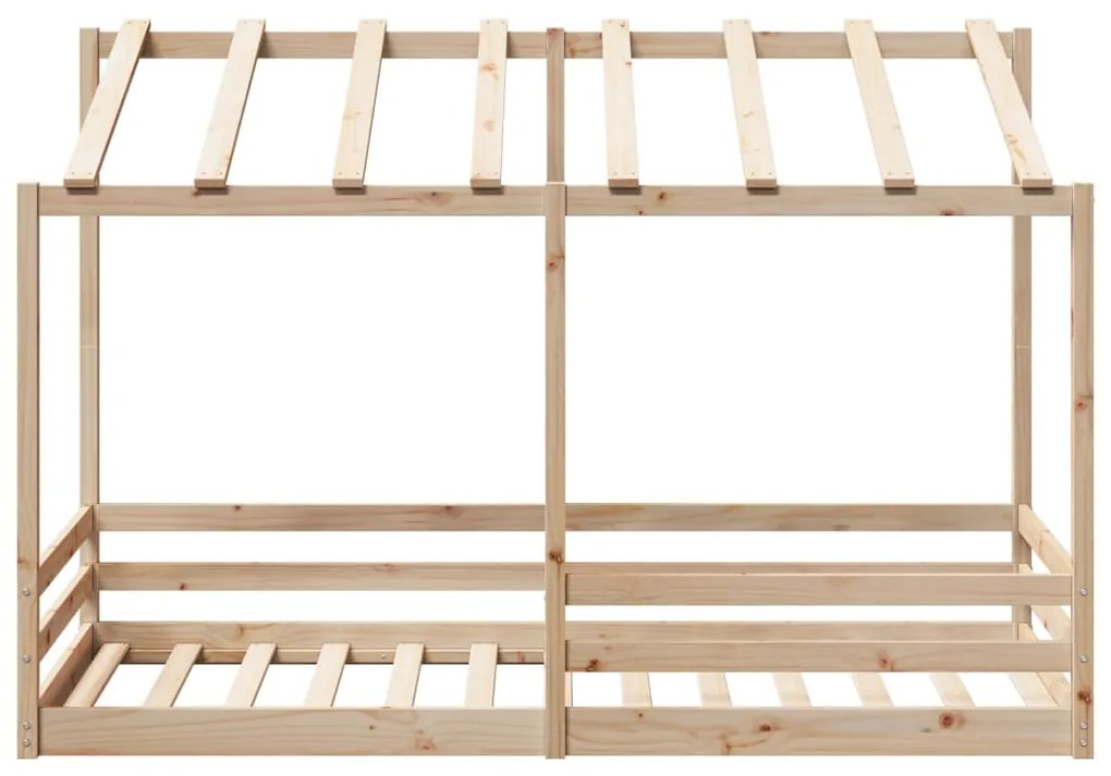 Cama infantil com telhado 80x200 cm pinho maciço branco