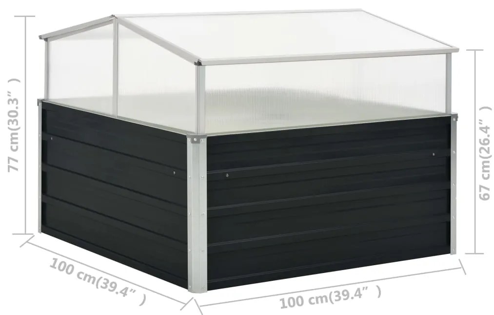 Estufa 100x100x77 cm aço galvanizado antracite