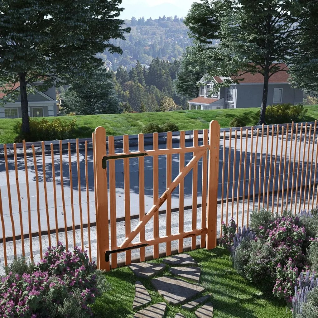 142597 vidaXL Portão para cerca 1 pc 100x120cm madeira de aveleira impregnada