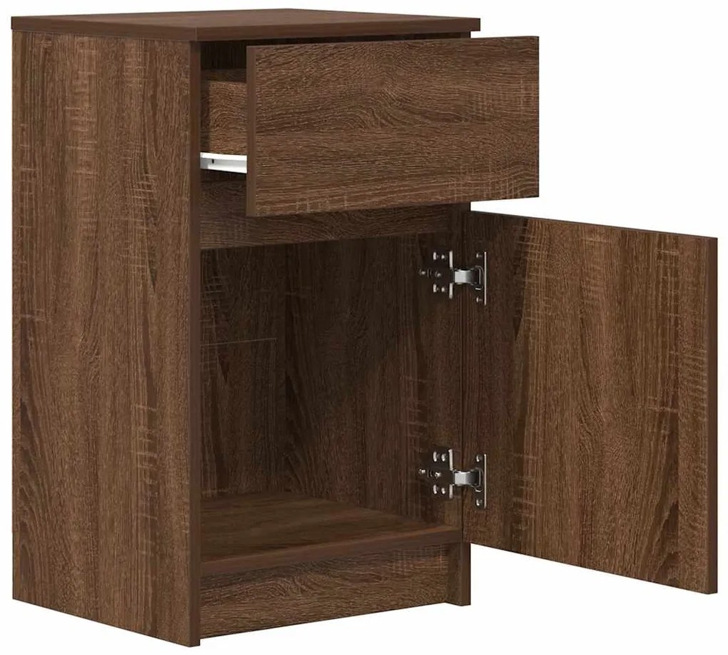Mesa cabeceira 39x35x65 cm derivados madeira carvalho castanho