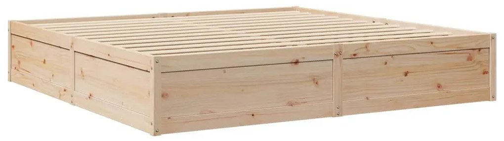 Cama com colchão 200x200 cm madeira de pinho maciça