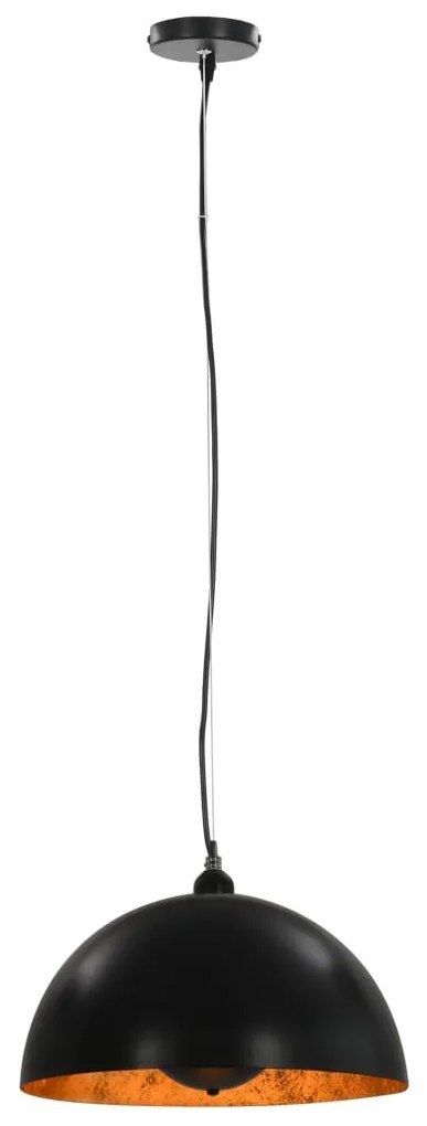 Candeeiros de teto 2 pcs semiesférico 40 cm E27 preto e dourado