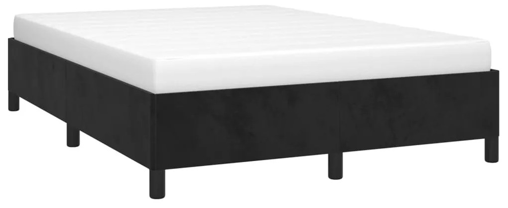 Estrutura de cama sem colchão 140x190 cm veludo preto