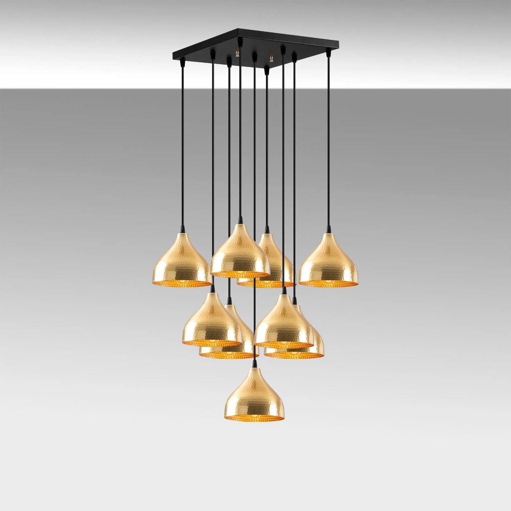 Candeeiro Chandelier Tattoo – Dourado – 63 x 63 cm