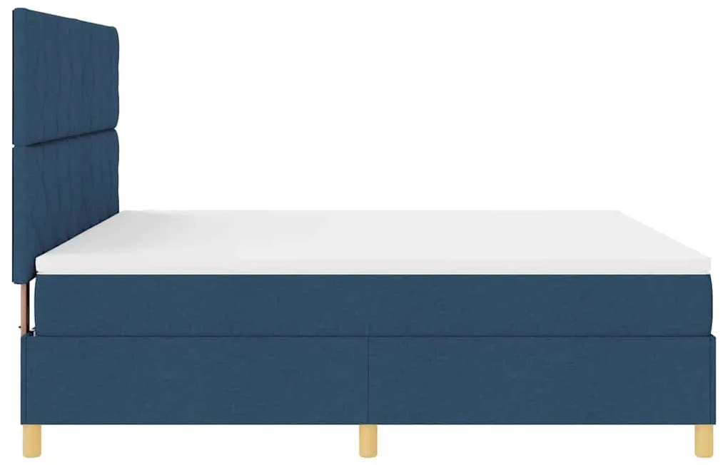 Cama Box Springer com Colchão Azul Super King Tecido