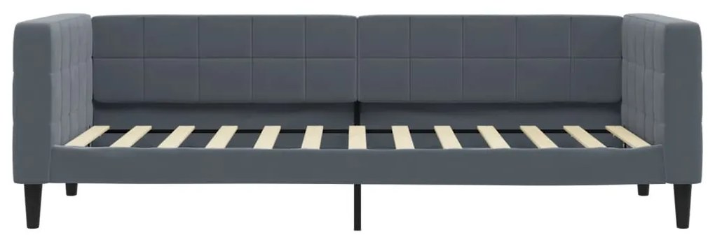 Sofá-cama 80x200 cm veludo cinzento-escuro