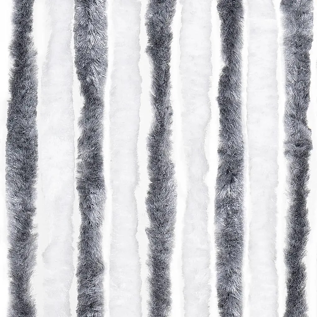 Cortina anti-insetos 90x200 cm chenille cinzento e branco