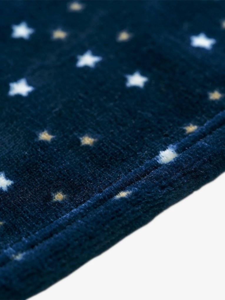 Manta em microfibra, estampado às estrelas, Basics azul escuro estampado