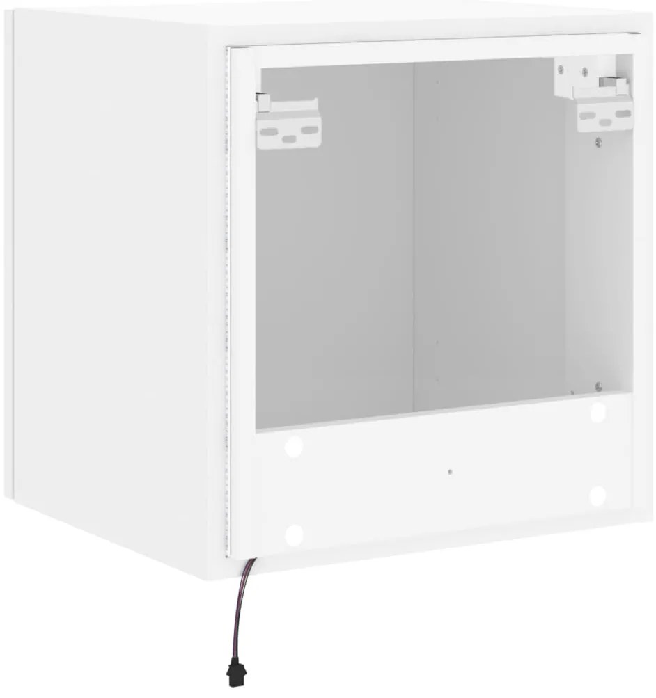 Móvel de parede para TV com luzes LED 40,5x35x40 cm branco