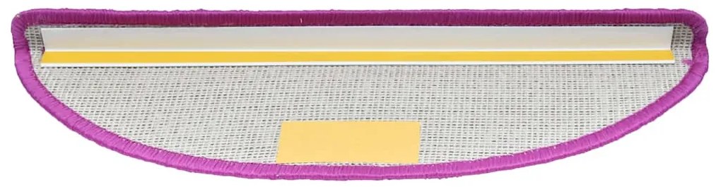 Tapetes de escada 30 pcs 65x21x4 cm violeta