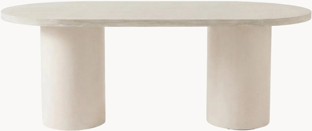 Mesa de jantar oval com efeito travertino Narvik, 200 x 100 cm