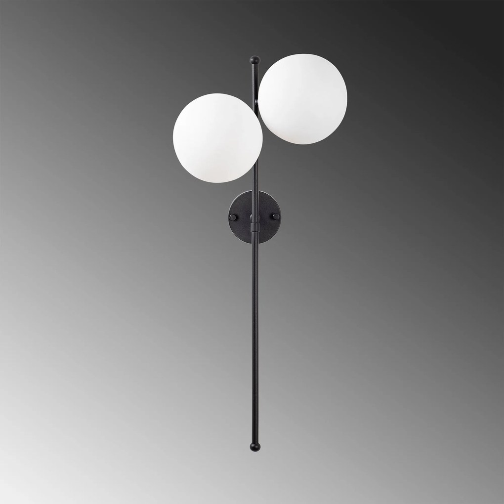 Candeeiro de Parede Fazli – Preto e Creme – 32 x 27 x 72 cm