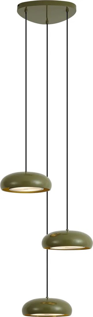 Candeeiro de Teto Pendente Retro Verde com Abajur de Metal 6 Luzes - Macaron