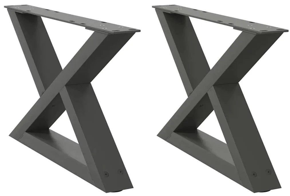Pés para mesa de centro 2 peças antracite 50x(30-31,3) cm aço