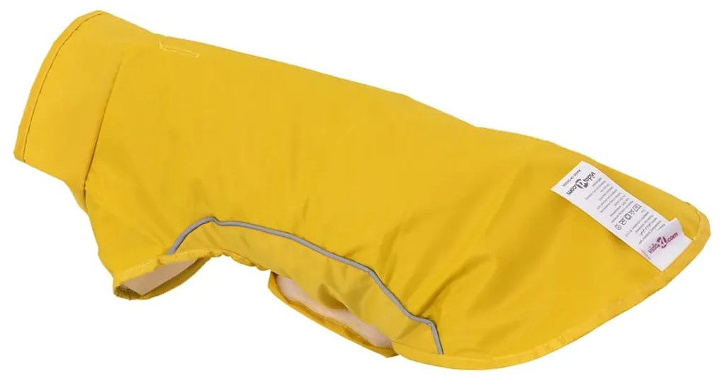 Capa de chuva para cães com tiras reflectoras amarelo S