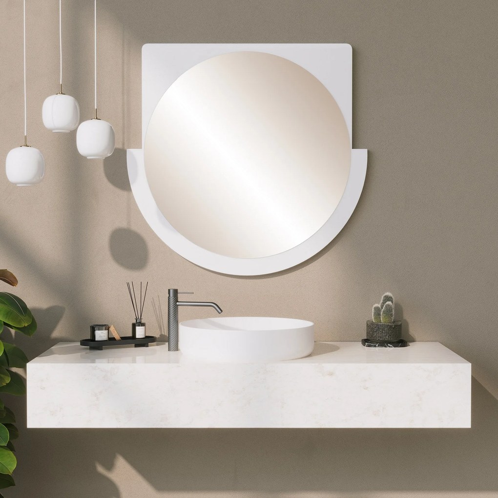 Espelho Decorativo Lucky – Branco – 70x65x2 cm