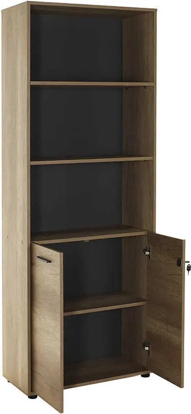 Estante "Noceto" - Nogueira Clara - 72x187x34cm - Design Moderno