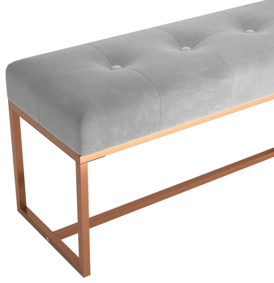 Banco 110x36x45 cm veludo cinzento