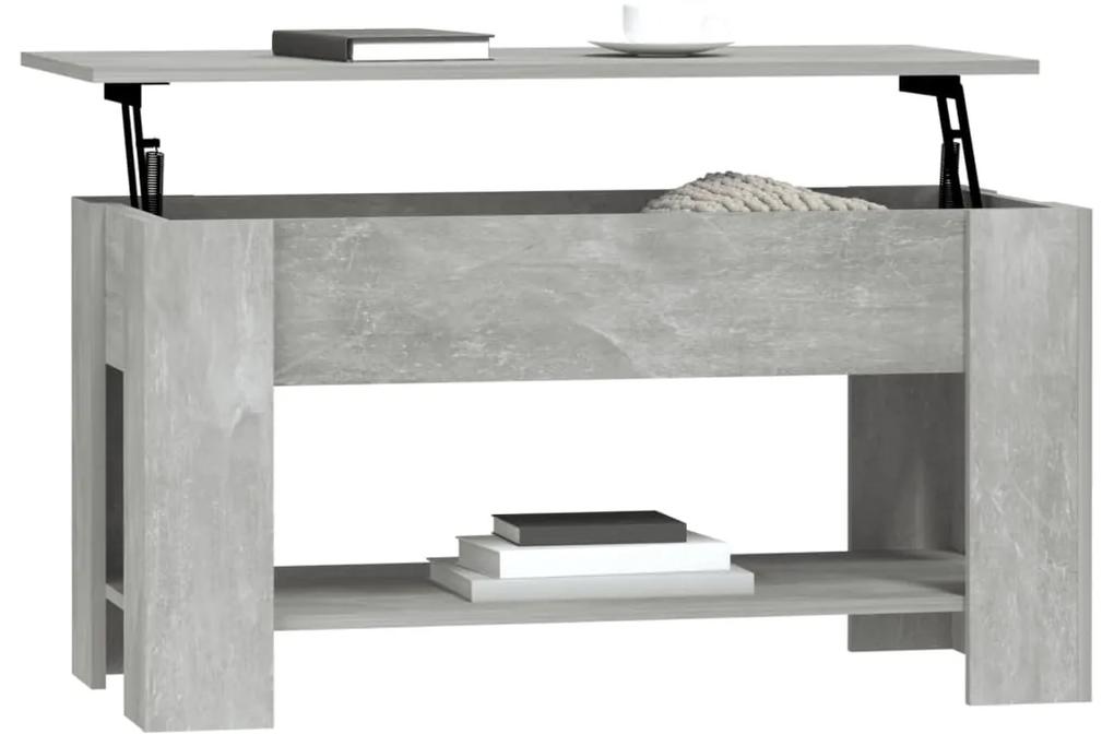 Mesa de centro 101x49x52 cm madeira processada cinza cimento