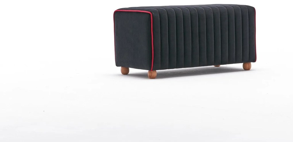 Pouffe Mabel – Anthracite/Pink – 80x40x40 cm