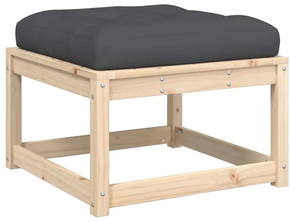 5 pcs conjunto de sofás de jardim com almofadões pinho maciço