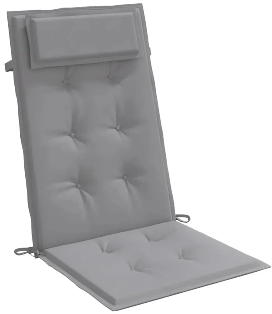 Almofadões p/ cadeira encosto alto 4 pcs tecido oxford cinzento