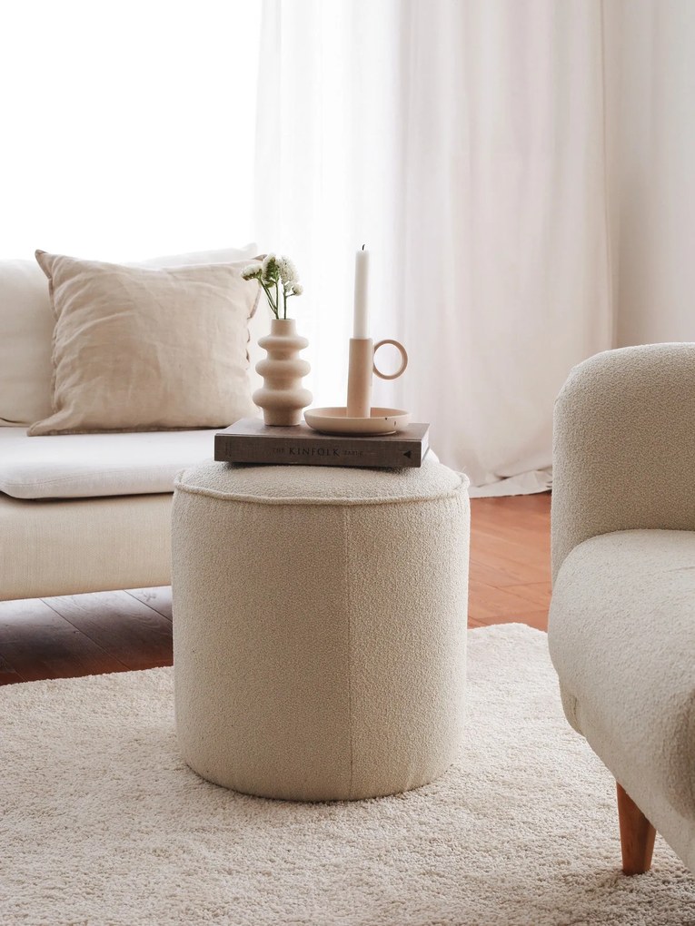 Pouffe Teddy – Creme – 43x45x43 cm