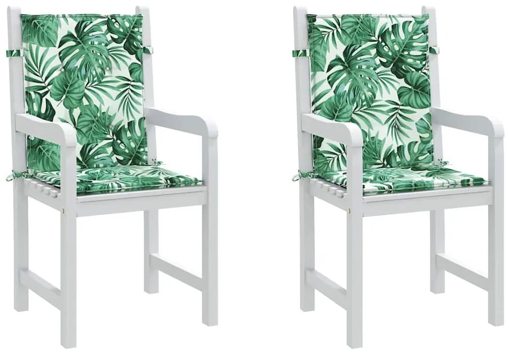 Almofadas de cadeira 2 pcs Padrão de folhas 100 x 50 x 3 cm