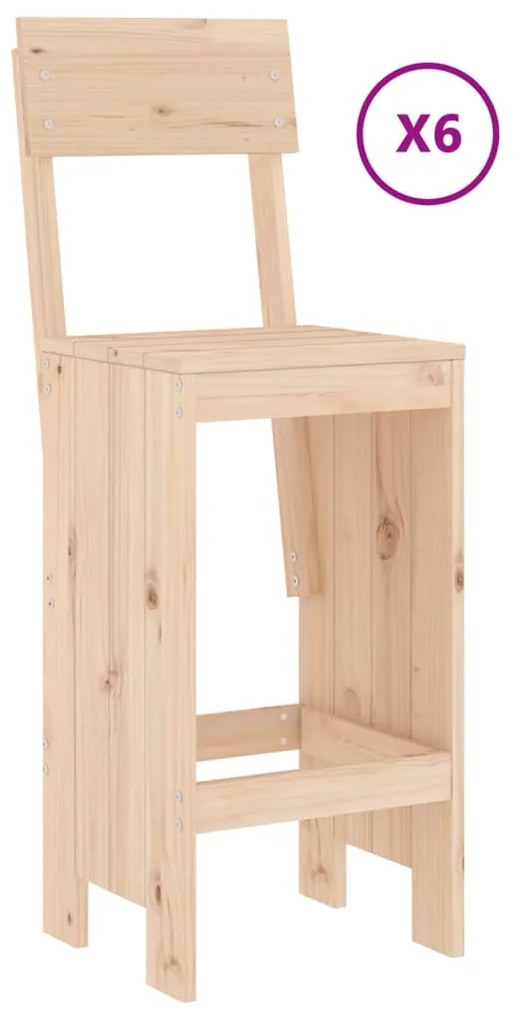 7 pcs conjunto de bar para jardim pinho maciço