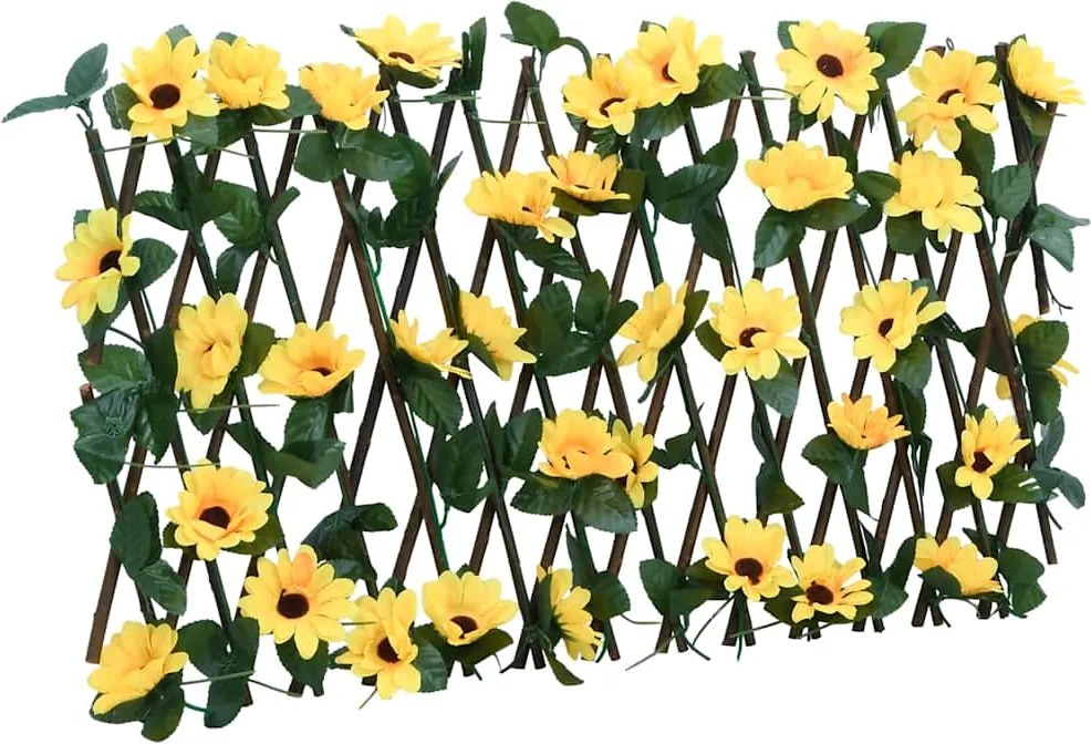 vidaXL Treliça de hera artificial extensível 180x20 cm amarelo