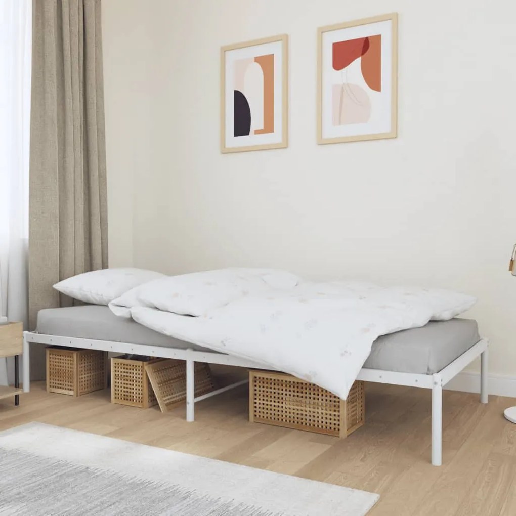 350906 vidaXL Estrutura de cama metal 90x200 cm branco