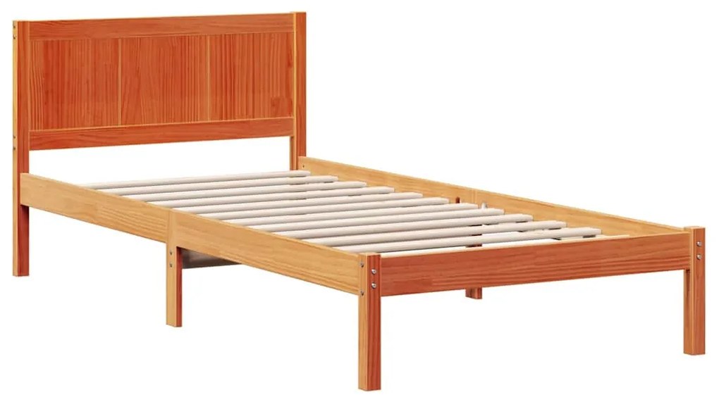 Estrutura de Cama Castanho Encerada Castanho Encerado