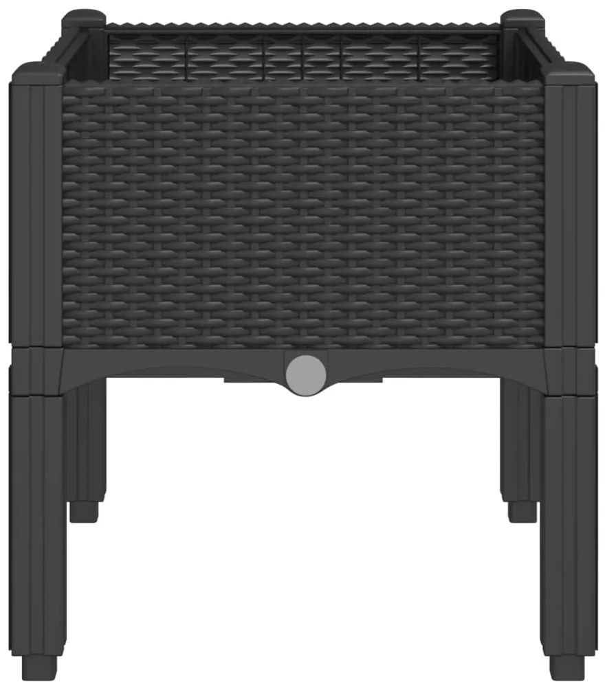 Vaso/floreira de jardim c/ pernas 40x40x42 cm PP preto