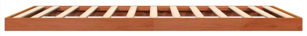 Estrutura de cama 120x200 cm madeira pinho maciça castanho cera