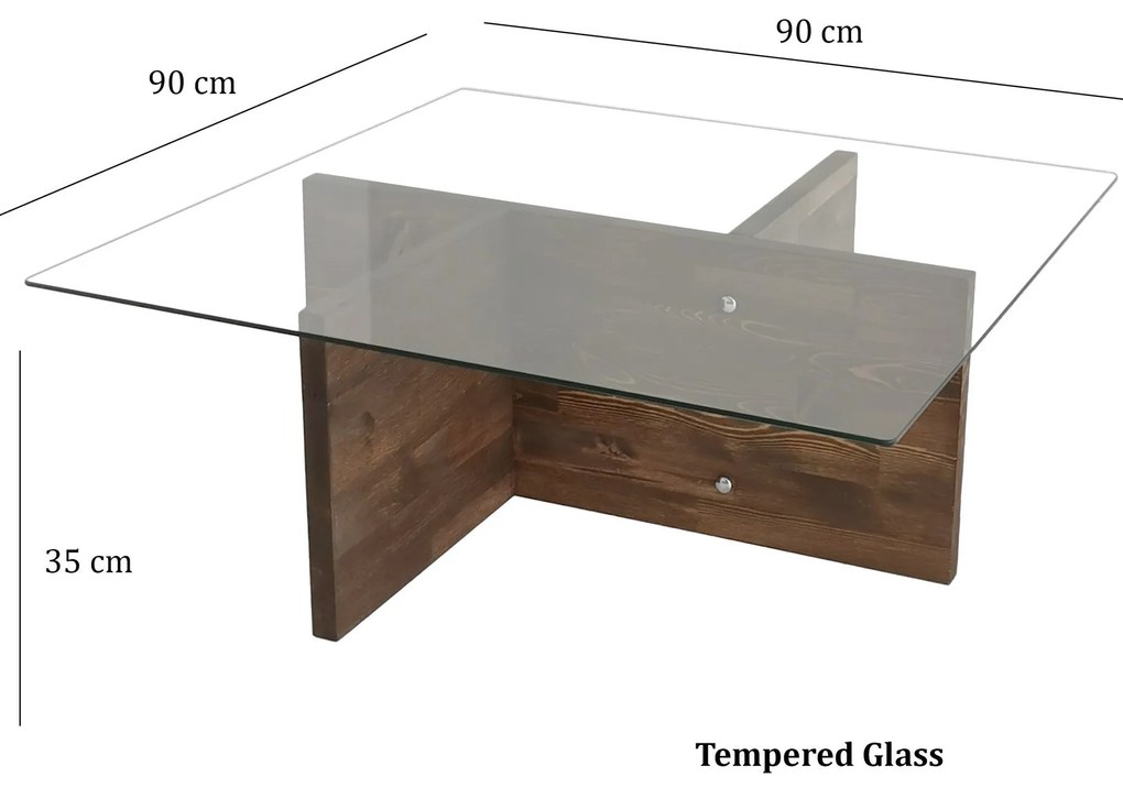 Mesa de Café Glory – Nogueira – 90x35x90 cm