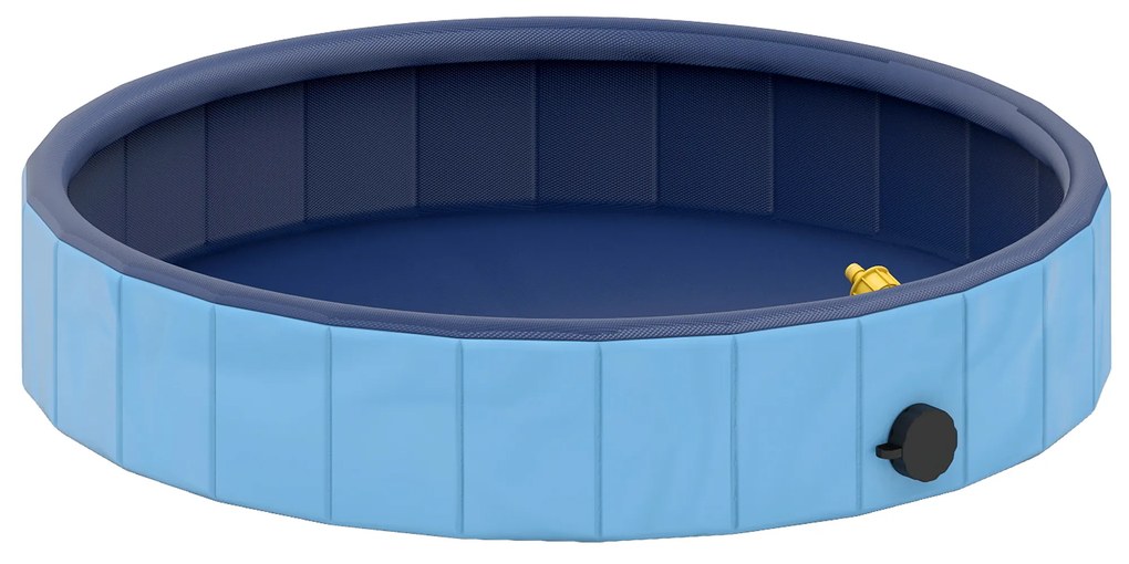 PawHut Piscina para Cães Ø80x20 cm Dobrável com Aspersor Piscina Portátil em PVC Antiderrapante e Resistente ao Desgaste Azul | Aosom Portugal