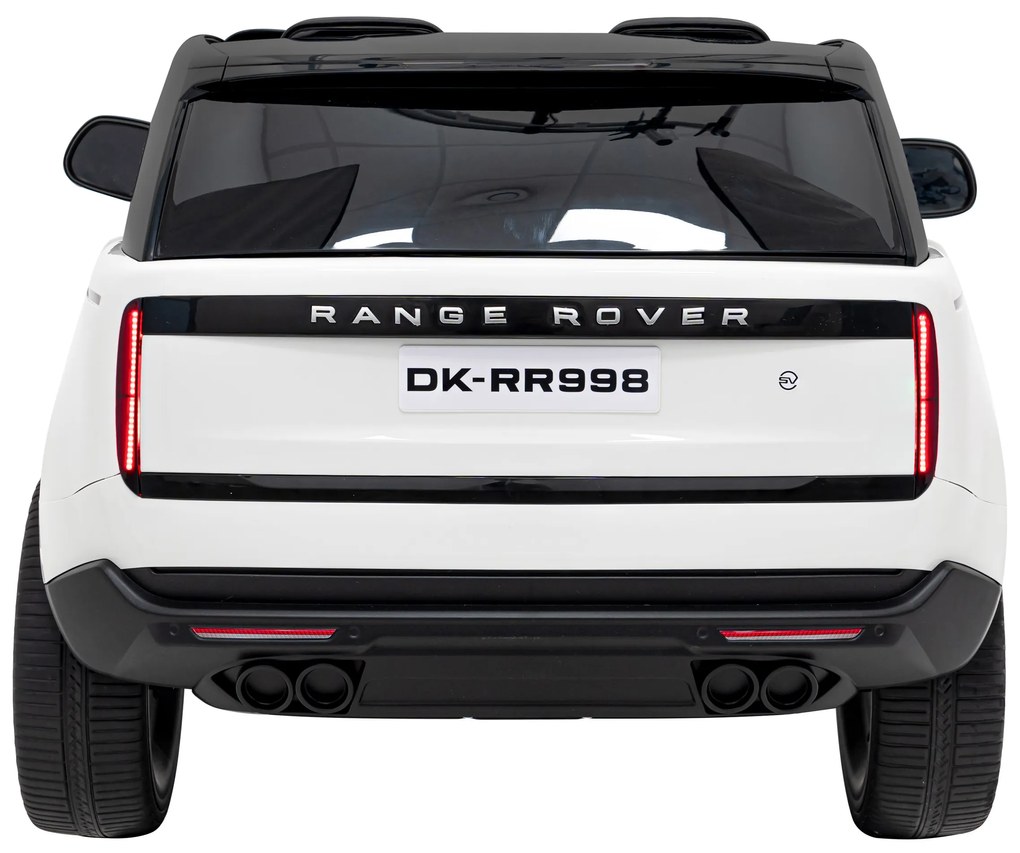 Carro elétrico para Crianças 2 Lugares Range Rover SUV Lift 12V 4x4 Rodas Espuma EVA, Assento couro ecológico Branco