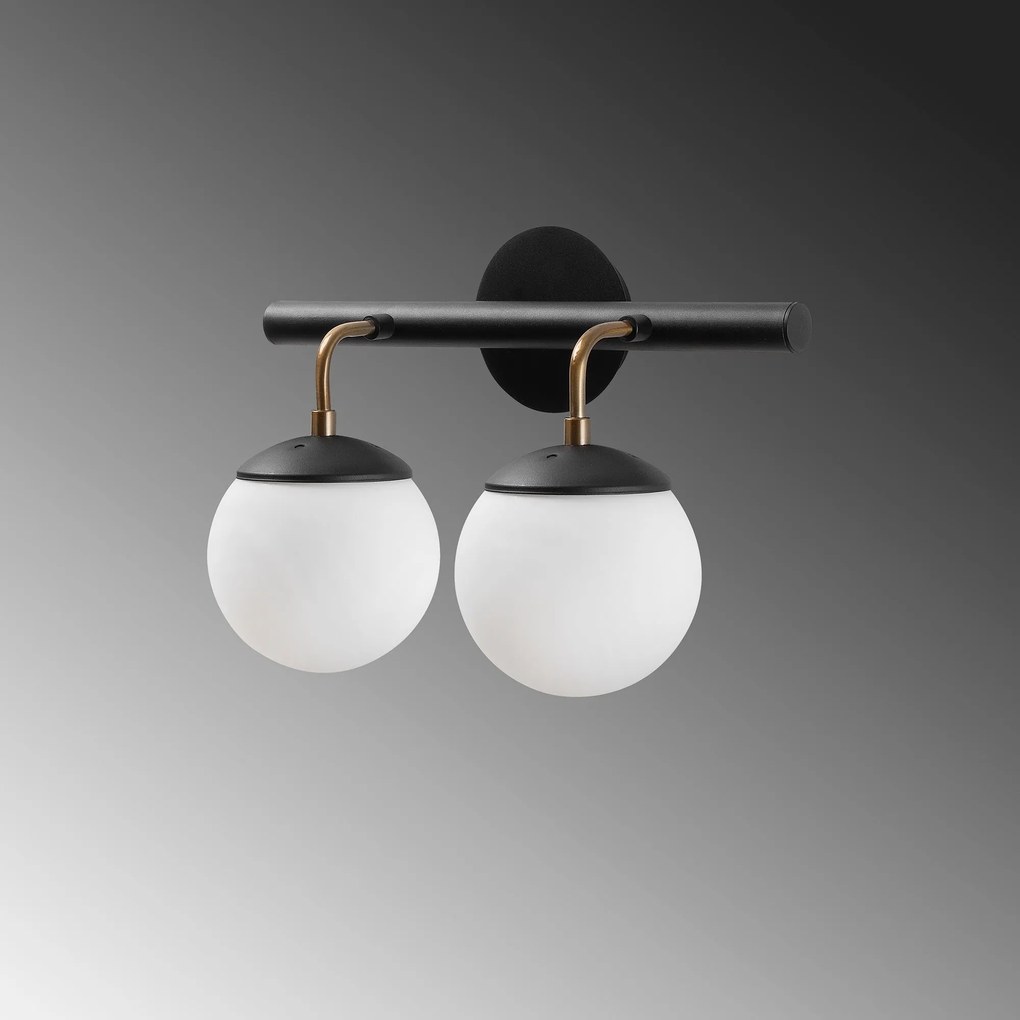 Aplique de Parede Gondol – Preto/Branco – 41 x 20 cm
