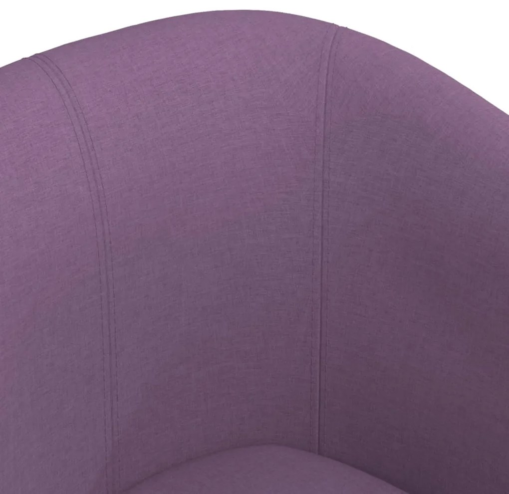 Poltrona com apoio de pés tecido roxo