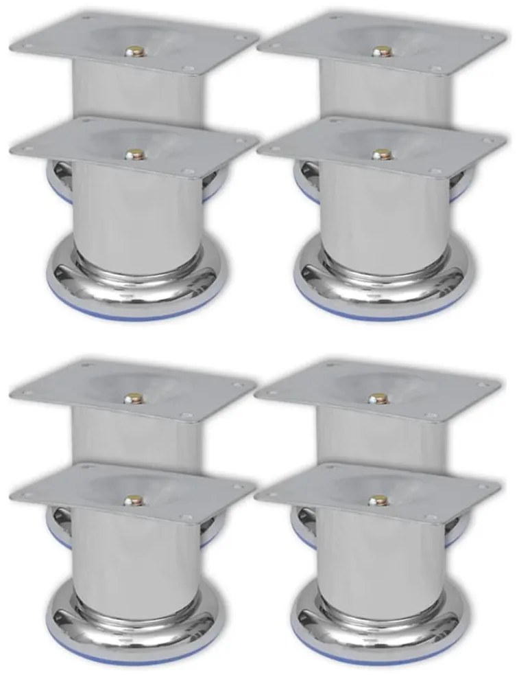 vidaXL Pés para sofá redondos 8 pcs 60 mm cromado