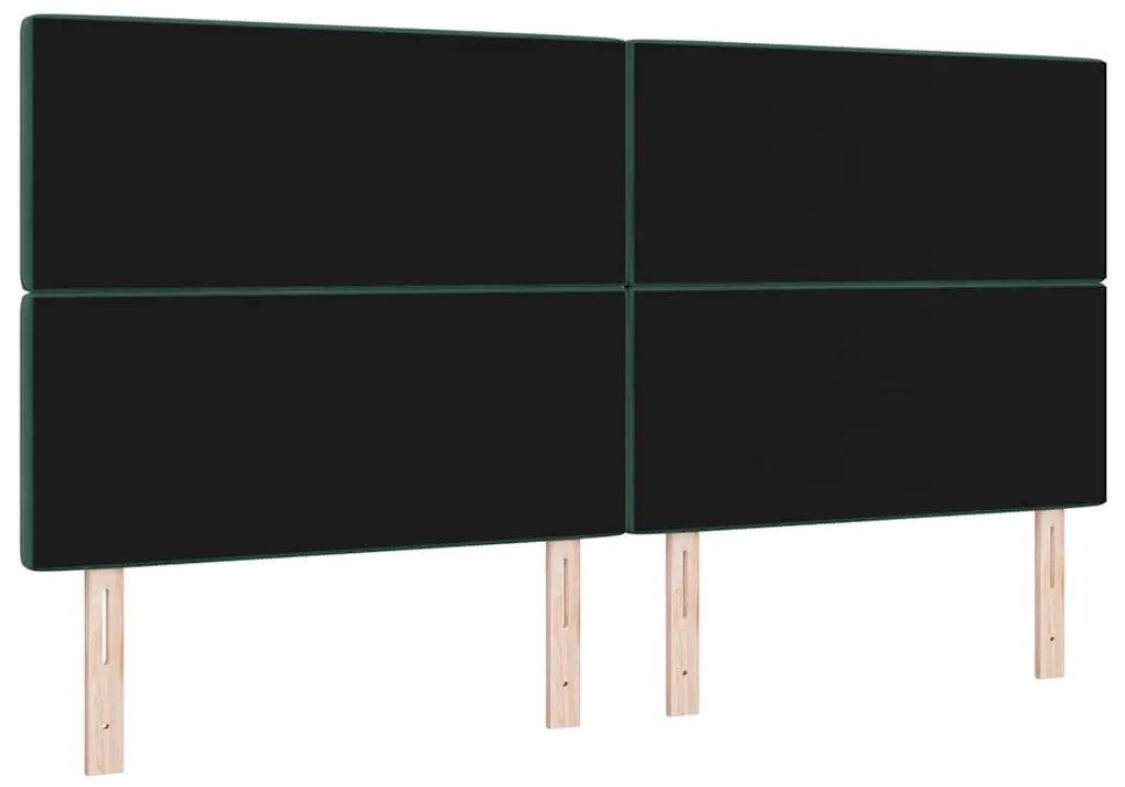 Cabeceira em Veludo Verde Escuro com Botão de Cristal Tufted 200 cm