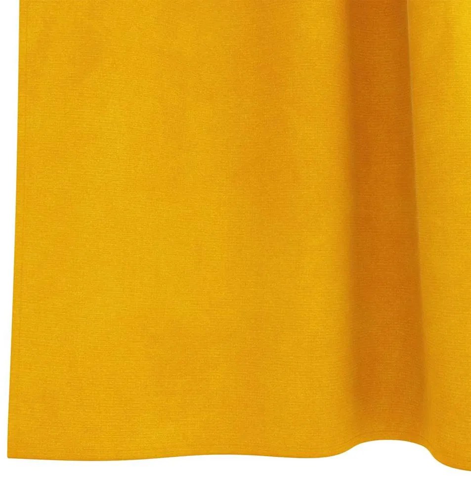 Cortinas Blackout vidaXL com laços de pendurar 2 pcs Amarelo Mostarda
