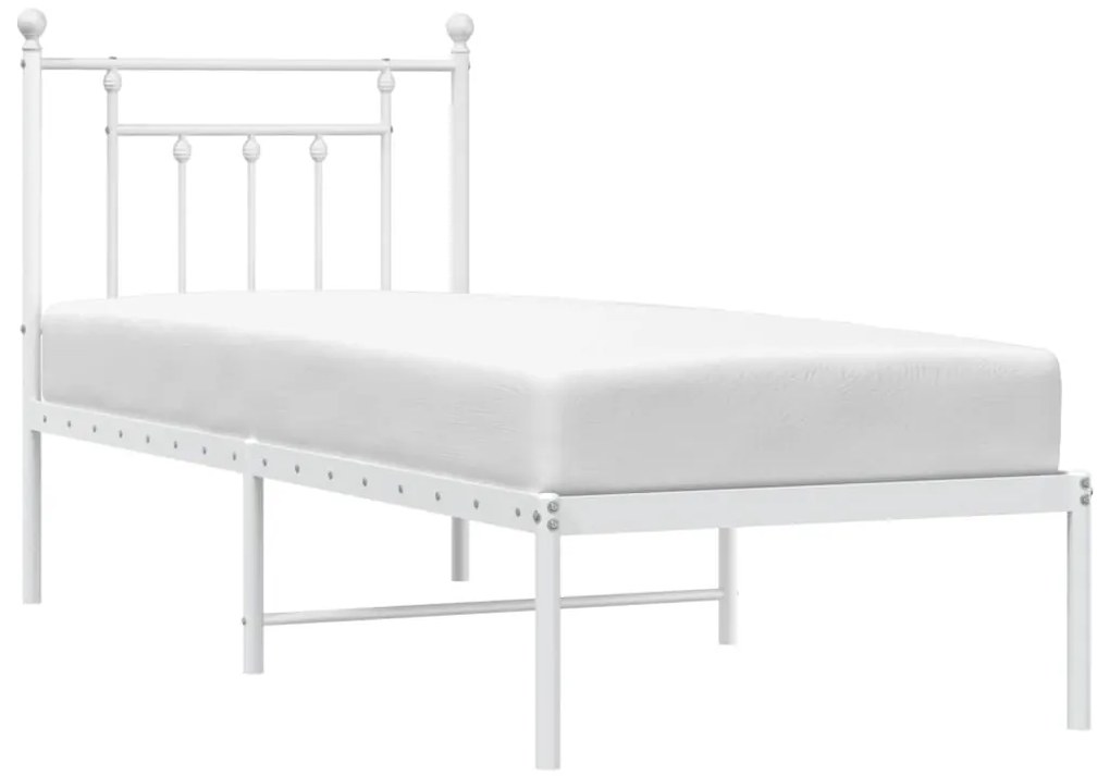 Estrutura de cama sem colchão com cabeceira 75x190 cm branco