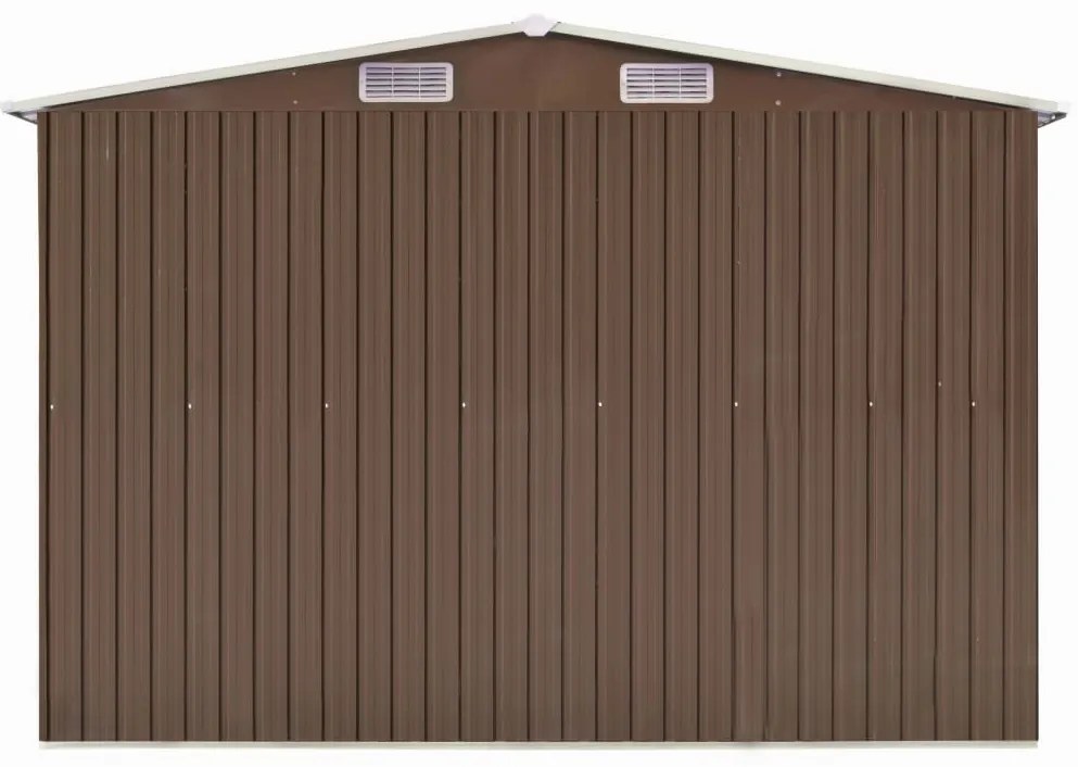 Abrigo de jardim 257x580x181 cm metal castanho